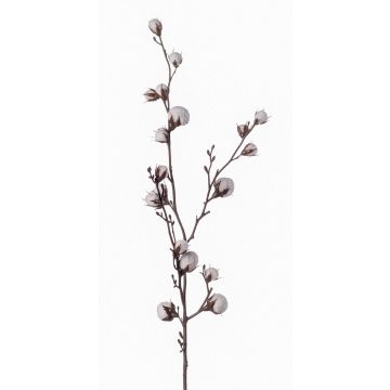 Decorative cotton branch EYCK, flowering, green, 3ft/95cm
