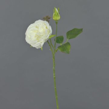 Plastic rose CESCA, cream, 16"/40cm