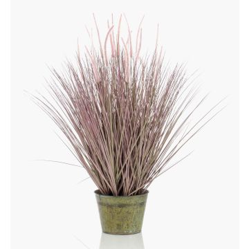 Artificial lamp-cleaner grass OVIDIO, panicles, zinc pot, pink-green, 3ft/100cm Artificial lamp-cleaner grass OVIDIO, panicles, zinc pot, pink-green, 3ft/100cm