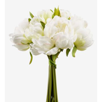 Artificial peony bouquet WILO, white-green, 10"/25cm Artificial peony bouquet WILO, white-green, 10"/25cm