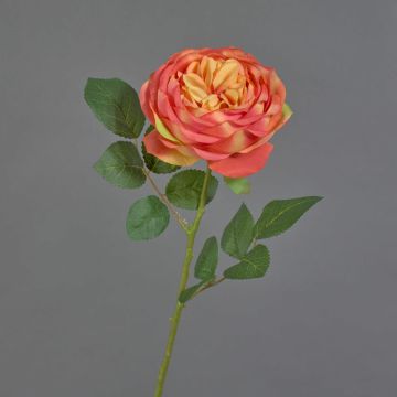 Fake flower rose VERITA, orange, 26"/65cm