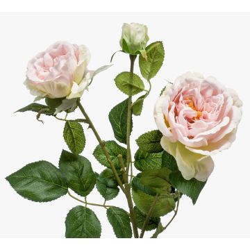 Textile flower rose branch CALISTA, pink, 24"/60cm