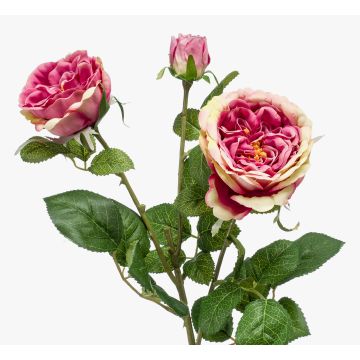 Textile flower rose branch CALISTA, pink, 24"/60cm Textile flower rose branch CALISTA, pink, 24"/60cm