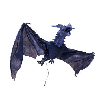 Halloween decorative figurine dragon MONZA with movement and sound function, LEDs, 4ft/120cm