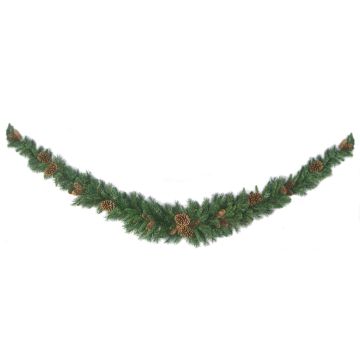 Decorative fir garland ALFRED, crossdoor, flame-retardant, 6ft/180cm