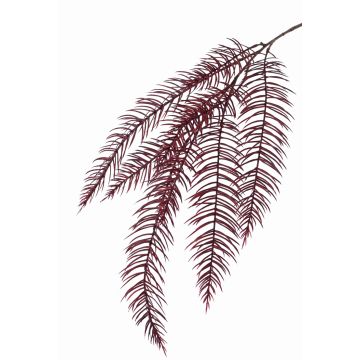 Plastic royal fern branch KIMON, red, 4ft/120cm