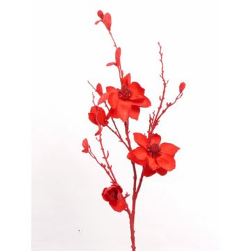 Artificial magnolia branch SANDY, glitter, red, 115cm