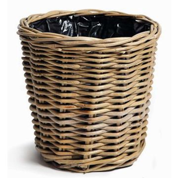 Flower pot NICOLINA of wicker, beige, 9"/24cm, Ø10"/26cm Flower pot NICOLINA of wicker, beige, 9"/24cm, Ø10"/26cm