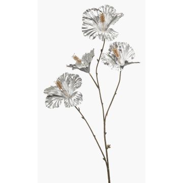 Artificial hibiscus KEALANI, metallic silver-gold, 31"/80cm Artificial hibiscus KEALANI, metallic silver-gold, 31"/80cm