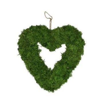 Decorative heart wreath MADISSON made of Iceland moss, for hanging, green, 2"/5cm, Ø12"/30cm Decorative heart wreath MADISSON made of Iceland moss, for hanging, green, 2"/5cm, Ø12"/30cm