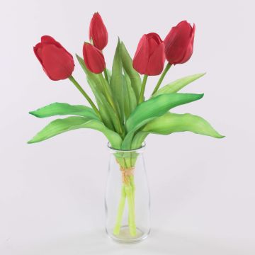 Decorative tulip bouquet LEANA, red, 30cm, Ø20cm