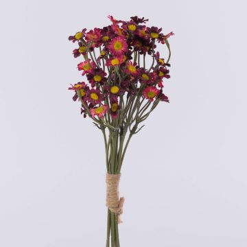 False flower Chrysanthemum bunch WEMKE, burgundy red, 14"/35cm