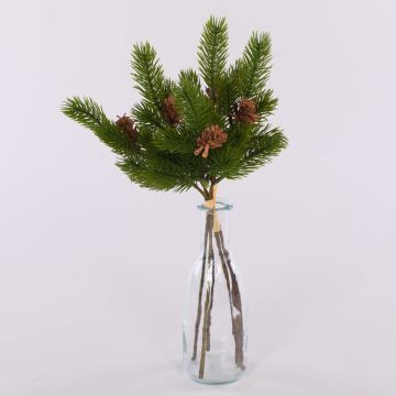 Fake bunch of fir branches BERHANE with cones, green, 14"/35cm Fake bunch of fir branches BERHANE with cones, green, 14"/35cm