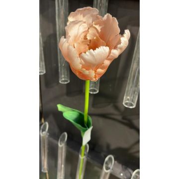 Synthetic flower Parrot tulip PETSCHORA, apricot-pink, 26"/65cm