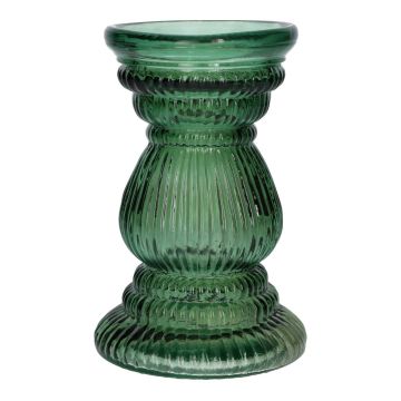 ELEONORE glass flower vase with grooves, recycled, green-clear, 20 cm, Ø 12.5 cm ELEONORE glass flower vase with grooves, recycled, green-clear, 20 cm, Ø 12.5 cm