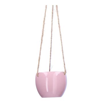 Dolomite DOMINGOS hanging plant pot, pink, 7/36 cm, Ø8.3 cm Dolomite DOMINGOS hanging plant pot, pink, 7/36 cm, Ø8.3 cm
