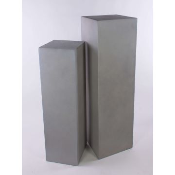 LIMBORO square-based plant column, set of 2, fibreglass, sand, 28x28x100cm, 35x35x120cm