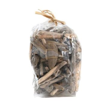 Driftwood scatter decoration WENDY, natural, 1.6"-5.5"/4-14cm, 400g