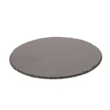 Round coaster made of slate MARIANO, anthracite, 0.3"/0,7cm, Ø8"/20cm