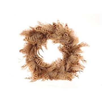 Feather wreath Hawk MEDANA, natural, Ø10"/25cm