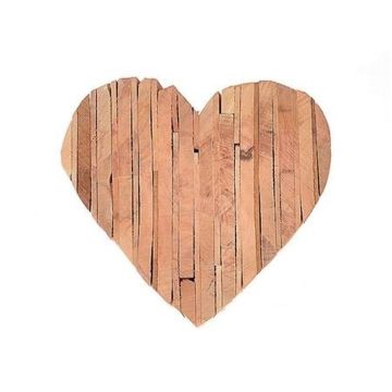 Heart-shaped wooden decorative plate HALFDAN, natural, 6"x6"x2.2"/16x16x5,5cm Heart-shaped wooden decorative plate HALFDAN, natural, 6"x6"x2.2"/16x16x5,5cm