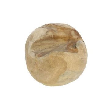 Teak ball made of natural wood BEDRAN, natural, Ø6"/15cm