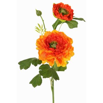 Artificial ranunculus SAGARA, orange-green, 18"/45cm, Ø2"-3.5"/5-9cm Artificial ranunculus SAGARA, orange-green, 18"/45cm, Ø2"-3.5"/5-9cm