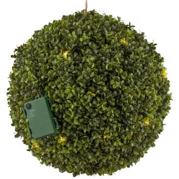 Faux boxwood ball WUNDYR, LEDs, crossdoor, Ø14"/35cm Faux boxwood ball WUNDYR, LEDs, crossdoor, Ø14"/35cm
