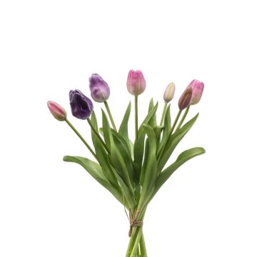 Mixed artificial tulip bouquet LONA, pink-purple, 16"/40cm Mixed artificial tulip bouquet LONA, pink-purple, 16"/40cm