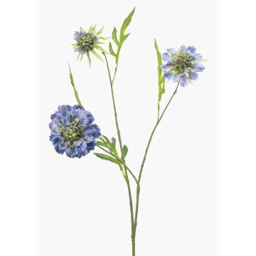 Artificial Scabiosa RUXTER branch, blue-purple-green, 60 cm, Ø 6–8 cm