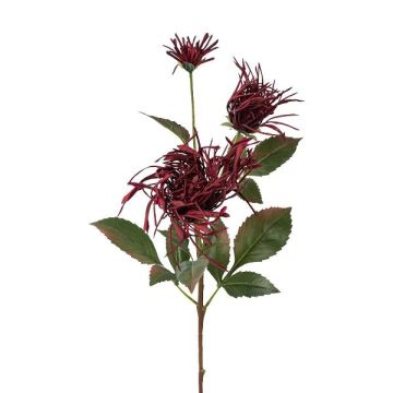 Artificial flower branch Chrysanthemum MIRANE, burgundy red, 28"/70cm Artificial flower branch Chrysanthemum MIRANE, burgundy red, 28"/70cm
