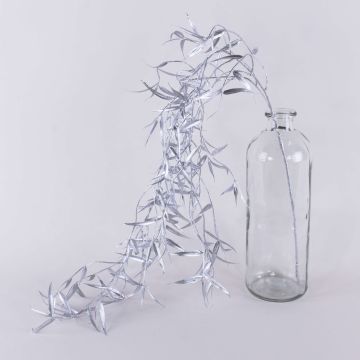 Artificial weeping willow branch DIMMI, hanging, glitter, silver, 3ft/100cm