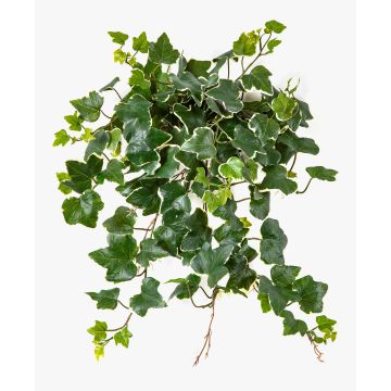 Artificial ivy hanging plant LINNEO on a support stick, crossdoor, green-white, 20"/50cm