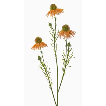 Artificial coneflower branch CELIO, apricot, 70cm, Ø6–7cm