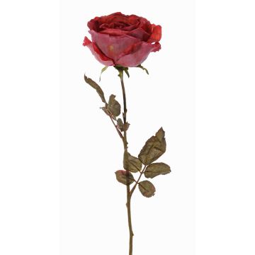 Artificial rose NAJMA, dried look, antique red-violet, 26"/65cm, Ø3.9"/10cm Artificial rose NAJMA, dried look, antique red-violet, 26"/65cm, Ø3.9"/10cm