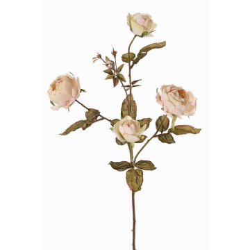 Artificial rose branch SITARA, dried look, cream-pink, 30"/75cm, Ø2"-3.1"/5-8cm Artificial rose branch SITARA, dried look, cream-pink, 30"/75cm, Ø2"-3.1"/5-8cm