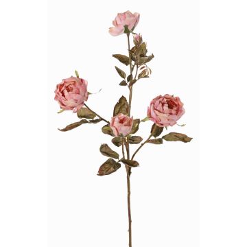 Artificial rose branch SITARA, dried look, dusky pink, 30"/75cm, Ø2"-3.1"/5-8cm Artificial rose branch SITARA, dried look, dusky pink, 30"/75cm, Ø2"-3.1"/5-8cm