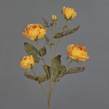 SITARA artificial rose branch, dried look, orange-yellow, 75 cm, Ø 5–8 cm SITARA artificial rose branch, dried look, orange-yellow, 75 cm, Ø 5–8 cm