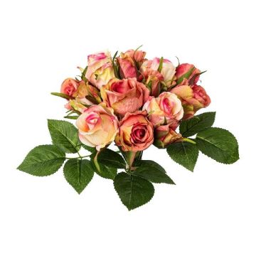 Artificial rose bouquet MOLTA, pink, 12"/30cm