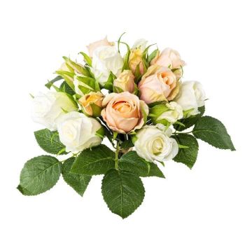 Artificial rose bouquet MOLTA, dusky pink-green, 12"/30cm