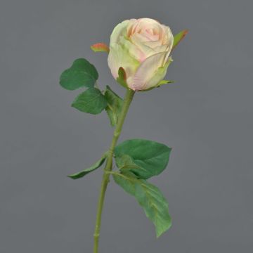 Decorative flower rose KLONI, green-peach-pink, 20"/50cm, Ø2.2"/5.5cm Decorative flower rose KLONI, green-peach-pink, 20"/50cm, Ø2.2"/5.5cm
