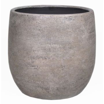 Ceramic pot AGAPE with texture, white-brown, 9"/22cm, Ø9"/24cm Ceramic pot AGAPE with texture, white-brown, 9"/22cm, Ø9"/24cm