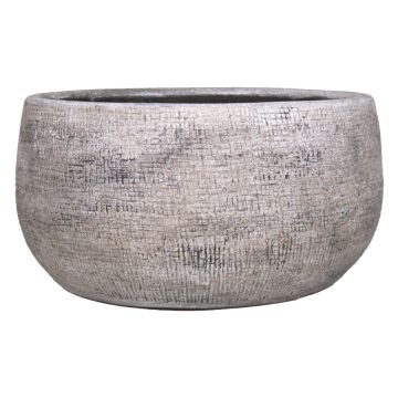 Ceramic bowl AGAPE with texture, white-brown, 5.5"/14cm, Ø11"/28cm Ceramic bowl AGAPE with texture, white-brown, 5.5"/14cm, Ø11"/28cm