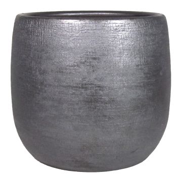 Ceramic pot AGAPE with texture, black, 21,5"/54cm, Ø23"/59cm