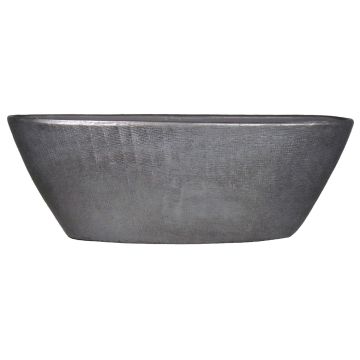 Ceramic boat bowl AGAPE with texture, black, 26,5"x7,5"x9"/67x19x23cm