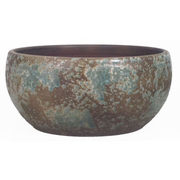 Rustic ceramic bowl TSCHIL, colour gradient, brown-green, 5"/13cm, Ø11"/28cm