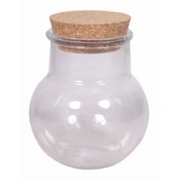Storage glass WINDA with cork, clear, 5.3"/13,5cm, Ø5.1"/13cm
