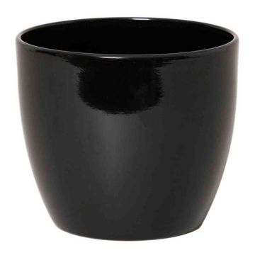Small flower pot TEHERAN BASAR, ceramic, black, 2.6"/6,5cm, Ø3.3"/8,5cm