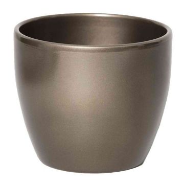 Small flower pot TEHERAN BASAR, ceramic, bronze, 2.4"/6cm, Ø3"/7,5cm