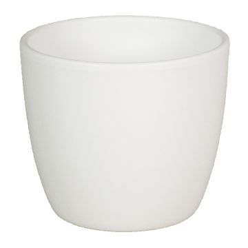 Plant pot TEHERAN BASAR, ceramic, white matt, 7"/17cm, Ø8"/19,5cm